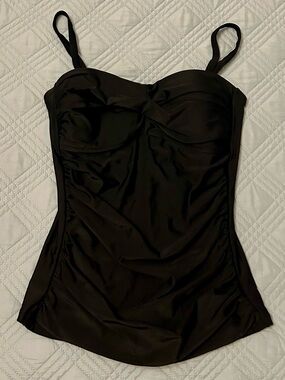 RELLECIGA Women’s Black Tankini Top, Size Small
